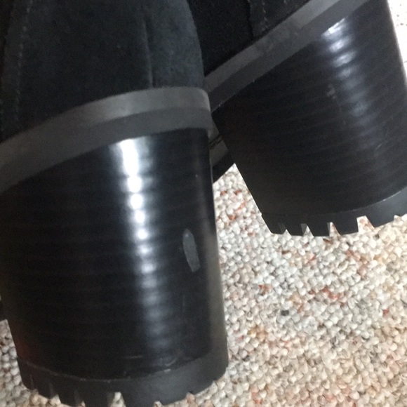 UGG Black Suede High Heel Pull-on Boots - Picture 15 of 16